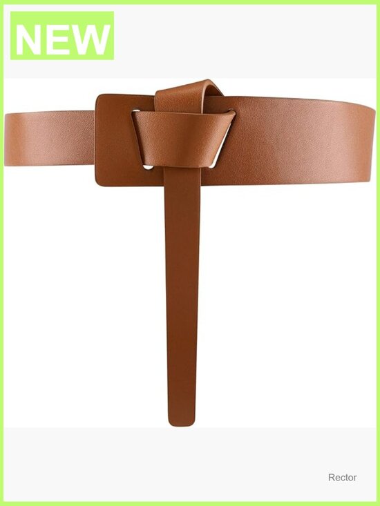 Faux Leather Tie Knot Belt for Dresses, No Buckle Cinch
